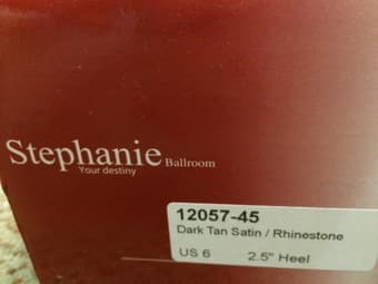 Stephanie ballroom / latin dance shoes, dark tan satin, $45 4