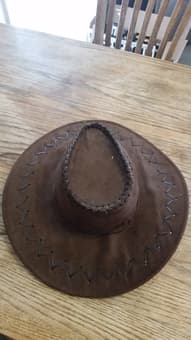 Brown fedora-style hat - $5 2