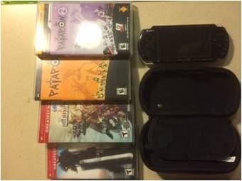 Sony PSP 3000 w/ 4 games & 4GB SD card (able to play downloaded games) 1