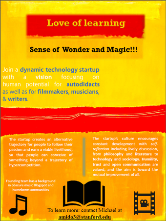 Join dynamic startup: love of learning, humility & support artists 1