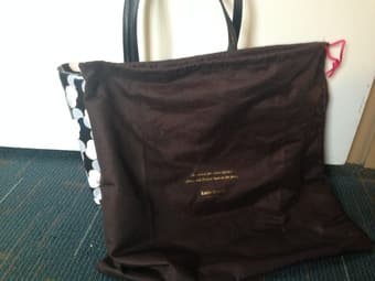 *new* Kate Spade Pink and Black Polka Dot Gallery Drive Handbag 3