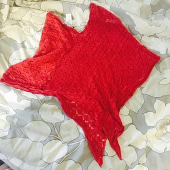 Forever 21 Red Poncho For $3 3