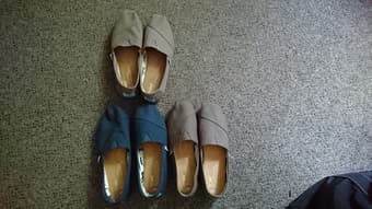 Three pairs of Toms slip-ons 1