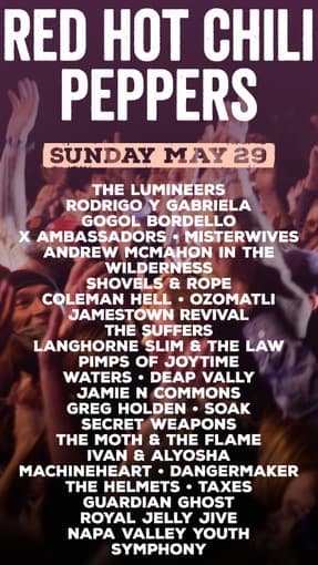 Bottlerock Napa Valley 2016: Two Sunday GA tickets (May 29) 1