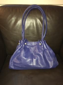 Blue Italian leather purse 1