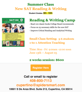 summer camp for reading and writing 8th-10th grades 1