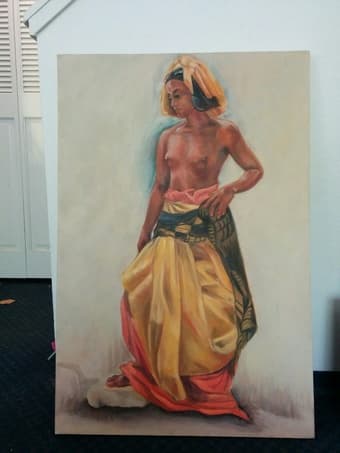 Topless woman oil painting $55 obo 1