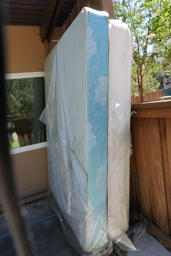 Queen size bed frame + mattress for free 2