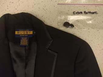 Ralph Lauren Rugby Women's Wool Faille Tuxedo Jacket, Black, Size 0 1