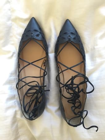 New, never worn: J-Crew leather eyelet lace-up flats size 6.5 $64 1