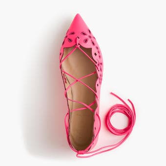 New, never worn: J-Crew leather eyelet lace-up flats size 6.5 $64 2