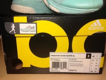 Women size 7 Mint Adidas Running Shoes $35 2