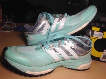 Women size 7 Mint Adidas Running Shoes $35 3