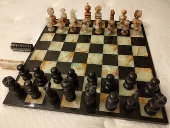 Onyx chess and checkers set $40 1