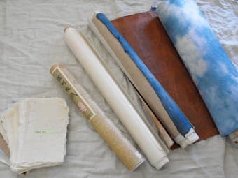 Japanese tea and dance items, Japanese handmade paper 1