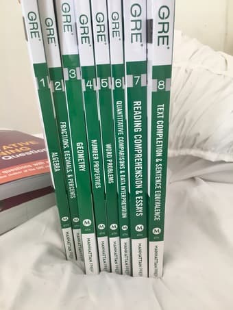 Complete GRE Prep books/Flash Cards- Manhattan Prep and ETS 1