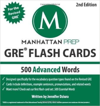 Manhattan prep GRE flash cards 500, $8 1