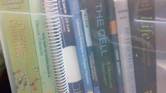 Assorted bio chem and math textbooks 1