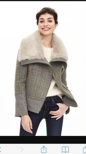 New with Tag, Banana Republic Women's Faux Fur Petit Xs Jacket 3
