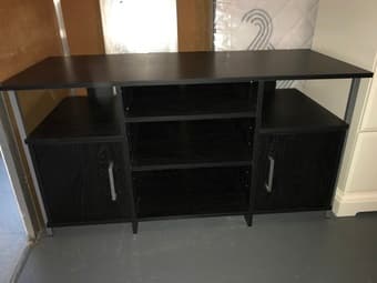 Black/Dark Brown Mainstays TV stand 1