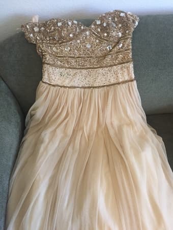 Aidan Mattox Gold Size 2 Ball Gown Dress $180 1