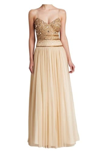 Aidan Mattox Gold Size 2 Ball Gown Dress $180 2