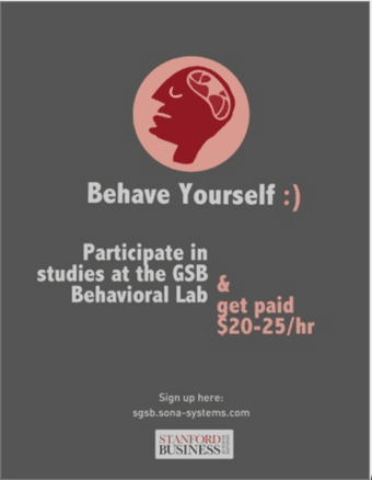 GSB Behavioral Lab Study Opportunities- DRAWSTRING BAGS OFFERED! 1