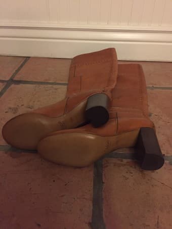 Chloe Patchwork Leather Knee High Boots 7.5 2