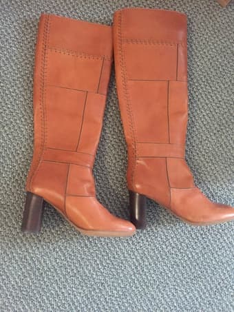 Chloe Patchwork Leather Knee High Boots 7.5 3