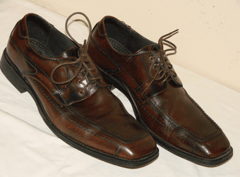 Macy's Alfani Mens Brown Leather Oxford Dress Shoe Sz 9M 1