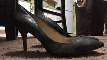 Metallic finish pointed toe stilletos, 6.5 1