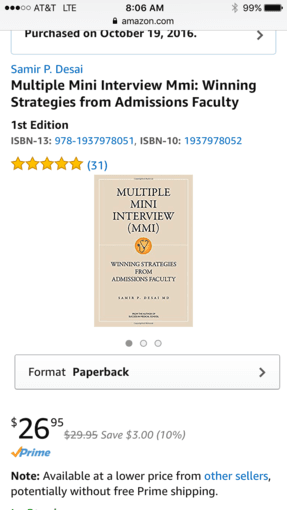 Want to be a doctor? Selling a great interview prep book! 1