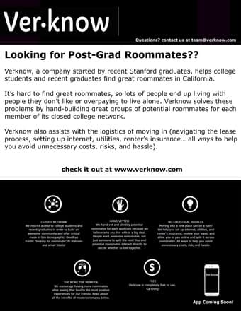 Looking for Post-Graduate Roommates? Try Verknow! 1