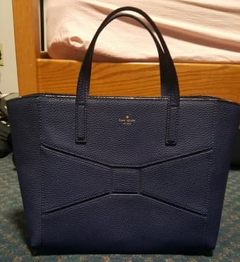 Kade Spade Navy Leather Tote, brand new! 1