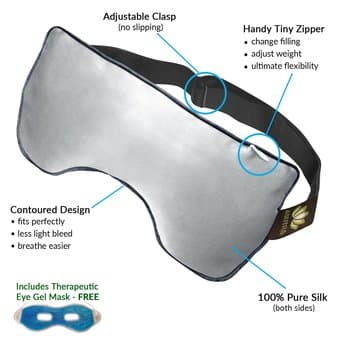Premium Lavender Silk Eye Pillow/sleep mask + FREE Gel Eye Mask 1