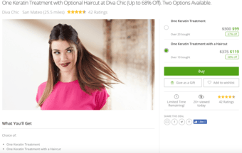 Groupon for Keratin treatment & haircut 1