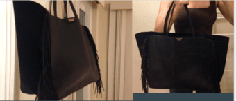 New Victoria's Secret Black Fringe Tote 1