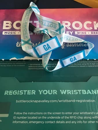 Bottlerock 2017 Sunday GA Wristbands x2 1