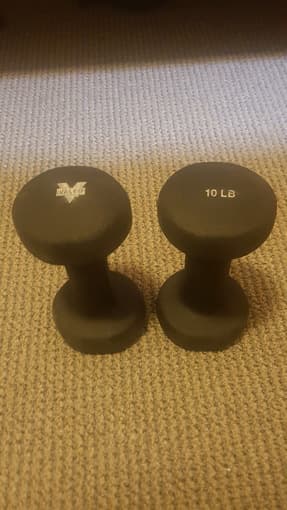 Two Valeo 10 lb dumbbells 1