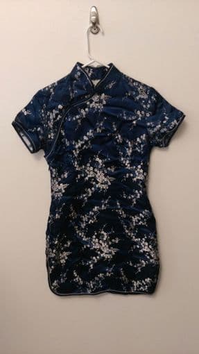 Blue/Silver Silk Dress Bought in Beijing, China 1