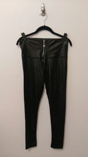 Forever 21 Faux Leather Black Leggings M/L 1