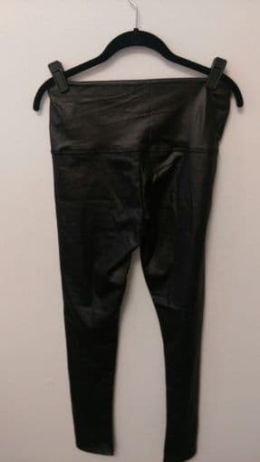 Forever 21 Faux Leather Black Leggings M/L 2