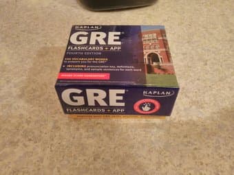 GRE prep book + flashdards 2