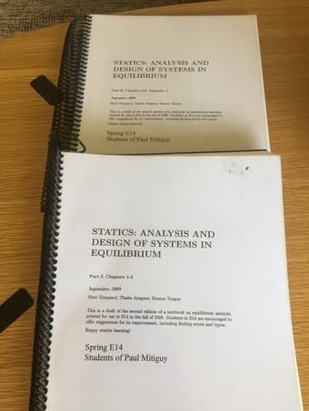 Statics textbooks - E14 - Free 1