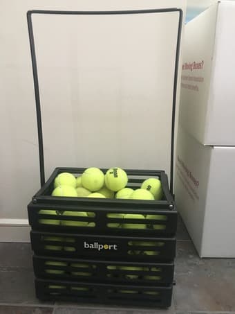 Tennis Ball basket w/ practice balls; very good condition 1