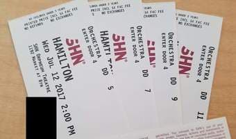 Hamilton ticket for sale, this Wednesday July 12, 2pm 1