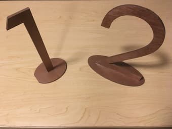 Lasercut wedding table numbers and signs 1
