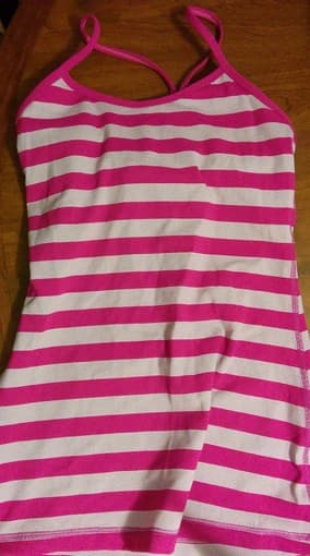 Lululemon pink striped tank top size 4 1