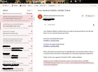 STANFORD vs Arizona State ASU, season ticket, Lower Level RED ZONE 2