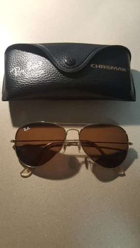 Rayban aviators (like new) brown/gold 1